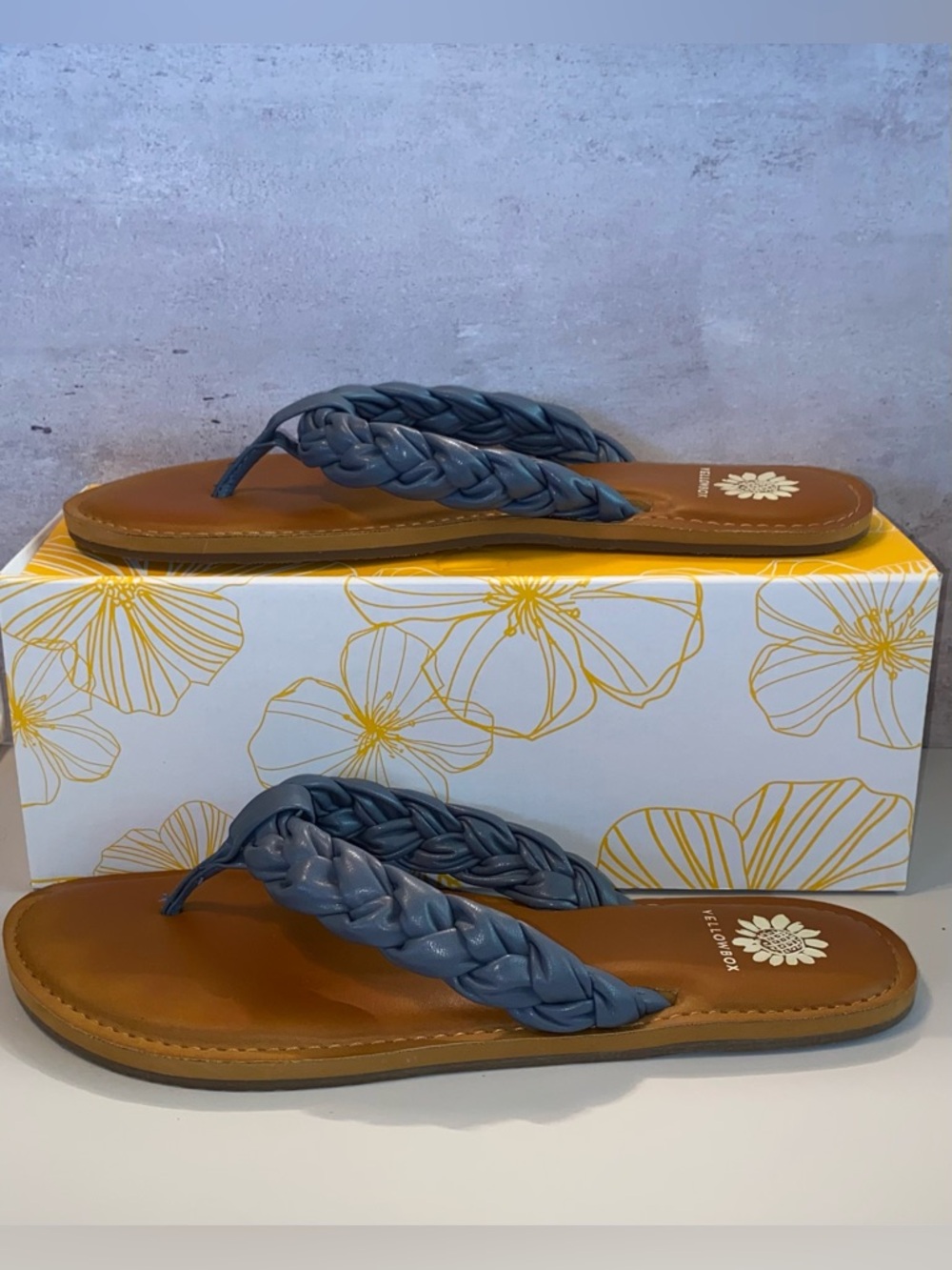 Yellow Box Women’s Blue Dauphine Braided Flip-flop Sandals 11M - Picture 5 of 12